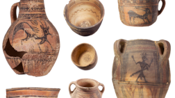 A selection of 'brand' pottery found in the oasis at Qurayyah, north-western Saudi Arabia. Photo: Prof Dr Marta Luciani