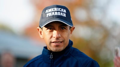 Jockey Victor Espinoza shown in October at the Breeders' Cup Classic. Michael Reaves / Getty Images / October 29, 2015