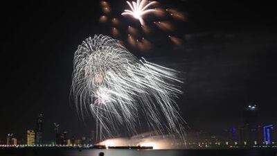 Fireworks will return to the Corniche in Abu Dhabi as the UAE celebrates its 41st National Day. Ravindranath K / The National