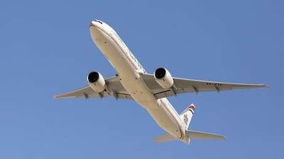 An Etihad Airways plane takes off from Abu Dhabi.