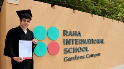 Mario Gonzalez at Raha International School in Abu Dhabi scored 44 out of 45 and will be studying aerospace engineering in the Netherlands. Photo: Mario Gonzalez