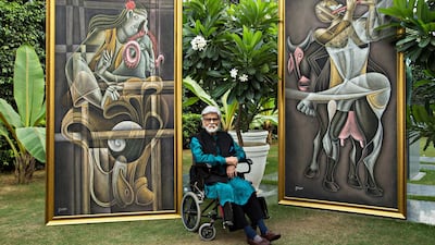 Padma Vibhushan awardee and artist Satish Gujral died in his home in New Delhi on Thursday, March 26. He was 94. Photo Jasjeet Plaha/ H industan Times via Getty Images