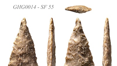 The archaeologists found hundreds of ancient artefacts including finely worked stone arrowheads.