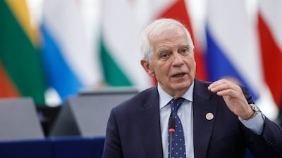 Josep Borrell at the European Parliament, March 14, in Strasbourg, France. AP Photo