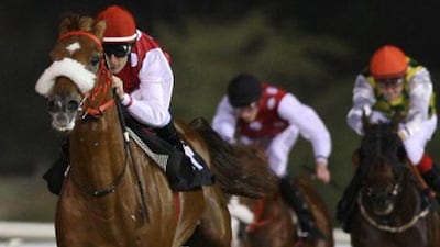 Jockey Mirco Demuro was able to enjoy the ride aboard Seraphin Du Paon, left, all the way to victory lane in the President's Cup Prep race.