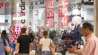 Shoppers filled the aisles of Dubai's Mall of the Emirates to take advantage of the Boxing Day sales. Antonie Robertson/The National