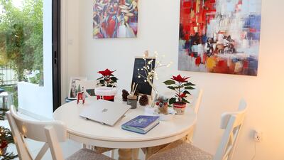 The dining room, where she loves to host dinner guests