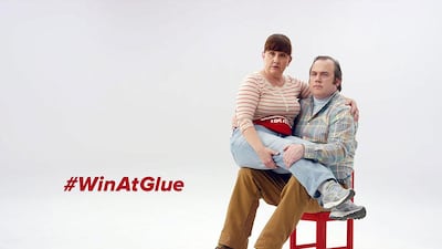 Will this one stick in the mind? It's from the Loctite glue ad. The company is said to be spending the equivalent of nearly its usual annual ad budget on this one slot. Henkel / AP Photo