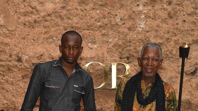 Stylist Pathe'o (right) attends the Christian Dior Cruise 2020 show in Marrakech. Getty Images