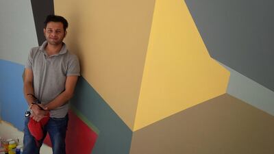 Hazem Harb during the second day of his live art performance this weekend at The Beach, Jumeirah Beach Residence, Dubai. (Courtesy: The Beach by Meraas Holding)