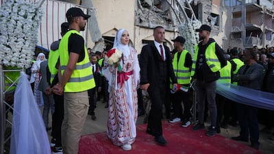 The weddings were open to Palestinians who lived permanently in the Gaza Strip and were already engaged. AP
