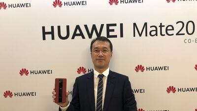 Kevin Ho, president of the handset product line at Huawei consumer business group, is sure of increasing global market share. Alkesh Sharma / The National