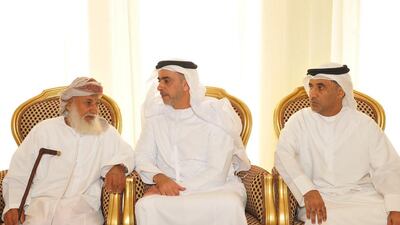 Sheikh Saif bin Zayed, Deputy Prime Minister and Minister of Interior, offers his condolences to the family of WO Rashid Al Dohouri, in Wadi Al Shaam, Ras Al Khaimah. Wam