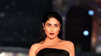 Kareena Kapoor Khan closes Lakme Fashion Week for designers Gauri and Kanika. Photo: Sujit Jaiswal / AFP