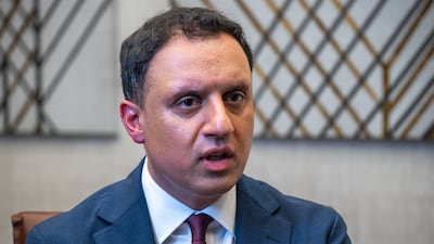 Anas Sarwar, UK Minister of State for Trade, speaks to The National in Dubai on September 1. Ahmed Ramzan / The National