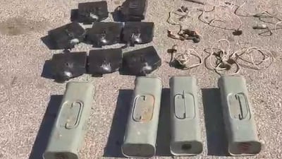 The Lebanese army said it seized TNT, bombs and detonators near the Syrian border. Photo: Lebanese Army / X