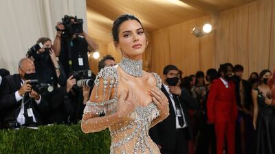 Kendall Jenner wears Givenchy to the 2021 Met Gala. AP