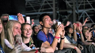 Thousands turned out for the Calvin Harris concert at the du Arena. Reem Mohammed / The National