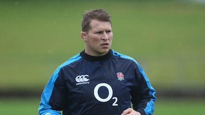 Dylan Hartley during an England training session in 2014. Getty