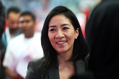 ABU DHABI, UNITED ARAB EMIRATES - - - 24 January 2017 --- Former figure skater Michelle Kwan, elected to the Board of Directors of Special Olympics International, was at the press conference that was held on Tuesday, January 24, 2017, at the IPIC Arena to announce the plans for the Special Olympics World Games, which Abu Dhabi will host in 2019. ( DELORES JOHNSON / The National ) ID: 28498 Reporter: Melanie Swann Section: NA *** Local Caption *** DJ-240117-NA-Special Olympics-28498-018.jpg