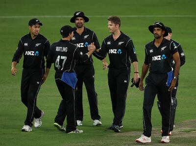 Lockie Ferguson, third right, has been one of the best bowlers in world cricket this year. Getty