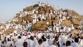 Pilgrims pray on Mount Arafat, where the Prophet Mohammed delivered his final sermon. AFP