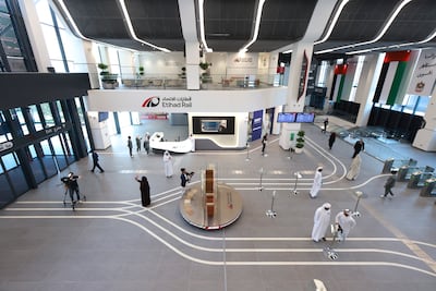 Etihad Rail's new passenger train station in Mohamed bin Zayed City, Abu Dhabi. Victor Besa / The National