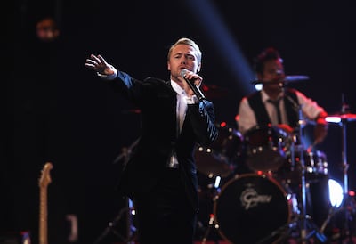 Ronan Keating performed at the 2011 Laureus World Sports Awards at the Emirates Palace. Getty Images