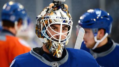 Kevin Poulin of the New York Islanders skates with a GoPro camera on his helmet during the 2014 NHL Stadium Series practice session in January 2014. Professional athletes and weekend warriors alike attach GoPro cameras to their surfboards, snowboards, bike handles and helmets to record their actions. Brian Babineau / NHLI via Getty Images