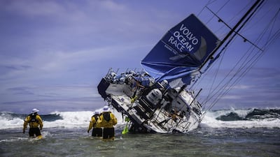 Team Vestas Wind ground the boat on Cargados Carajos Shoals on November 30, 2014. The team will return to the Volvo Ocean Race for the final two legs. Brian Carlin/Team Vestas Wind/Volvo Ocean Race