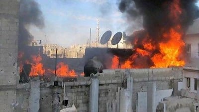 The Baba Amr area of Homs, allegedly during a bombardment of the city on Wednesday. There were claims of a fresh shellings there yesterday.