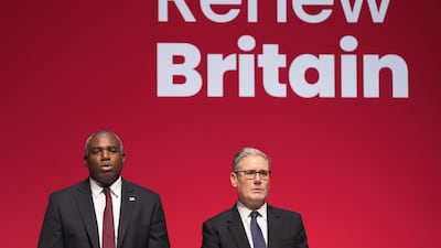Keir Starmer with Deputy Prime Minister David Lammy at the 2025 Labour Party conference in Liverpool. PA