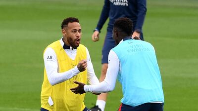 PSG forward Neymar trains for the match against Monaco. AFP