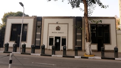 The British Embassy in Cairo, Egypt. EPA
