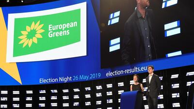 European Green party leading candidates Ska Keller from Germany and Bas Eickhout from the Netherlands were positive about the result. AFP