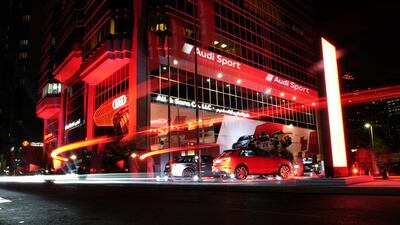 The spacious Audi Sport centre, at Al Sawari Tower A on West Corniche Road, follows the trend towards high-end car outlets being more like lifestyle stores, with its cars – including the RS Q3 quattro and the R8 V10 Plus Coupé quattro – on display across two floors, arranged in a manner closer to motor-show stands than regular pile-them-high sales spots. Courtesy: Audi Middle East