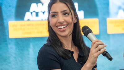 Maryam Al Farsi during a panel discussion at Middlesex University Dubai. Ahmed Ramzan / The National