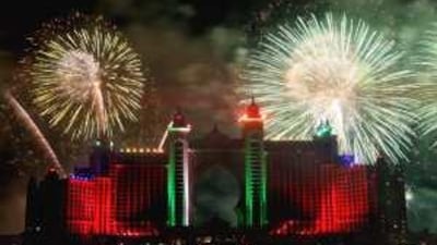 Fireworks explode over the Atlantis hotel on Palm Jumeirah during the grand opening last year.