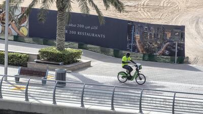 Cycling has grown in popularity with Careem's bike-for-hire stations dotted throughout the city. Antonie Robertson / The National