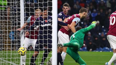 West Ham's Roberto scores an own goal at Turf Moor on Saturday. Getty Images