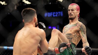 Sean O'Malley during his bantamweight bout at UFC 276 against Pedro Munhoz in Las Vegas, Nevada. Getty