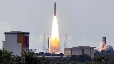 The European Space Agency satellite launcher Ariane 6 takes off from the Guiana Space Centre in Kourou, French Guiana. AFP
