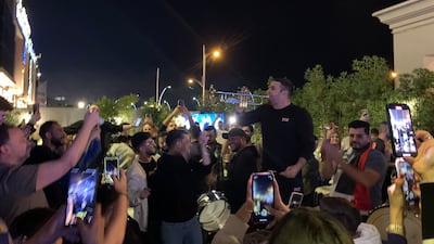 Iraqi residents in Dubai celebrate after winning Gulf Cup on Thursday. Credit: Ali Al Shouk / The National