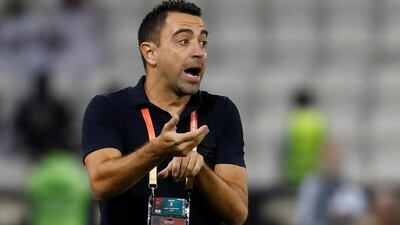 Soccer Football - Club World Cup - Quarter Final - Monterrey v Al Sadd SC - Jassim Bin Hamad Stadium, Doha, Qatar - December 14, 2019 Al-Sadd coach Xavi reacts REUTERS/Kai Pfaffenbach