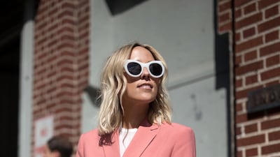 Jacey Duprie is seen attending Creatures of Comfort during New York Fashion Week wearing Tibi on September 7, 2017 in New York City. Matthew Sperzel / Getty Images