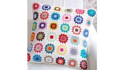 Yvonne Eijkenduijn of the Yvestown blog has created the Granny cushion. Courtesy of Yvonne Eijkenduijn