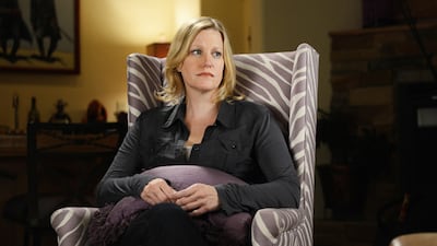 In this publicity image released by AMC, Anna Gunn is shown in a scene from "Breaking Bad." Gunn was nominated for an Emmy Award for best supporting actress in a drama series on, Thursday July 18, 2013. The Academy of Television Arts & Sciences' Emmy ceremony will be hosted by Neil Patrick Harris. It will air Sept. 22 on CBS. (AP Photo/AMC, Ursula Coyote)