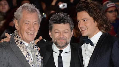 Ian McKellen, who plays the wizard Gandalf, Andy Serkis who plays Gollum, a trouble causing creature and Orlando Bloom who plays Legolas an elf. Getty Images