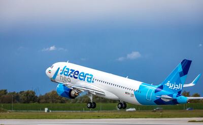 Jazeera Airways expects to take delivery of its new Airbus A320 Neo family of jets in 2026 after placing an order during the Dubai Airshow in November 2021. Photo: Jazeera Airways
