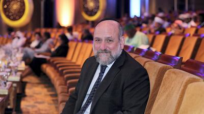 Rabbi Michael Schudrich, the Chief Rabbi of Poland, at the Global Conference of Human Fraternity on Sunday at Emirates Palace, Abu Dhabi. Chris Whiteoak / The National
